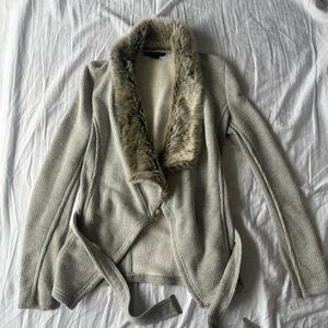 Armani Exchange fur-trimmed cardigan